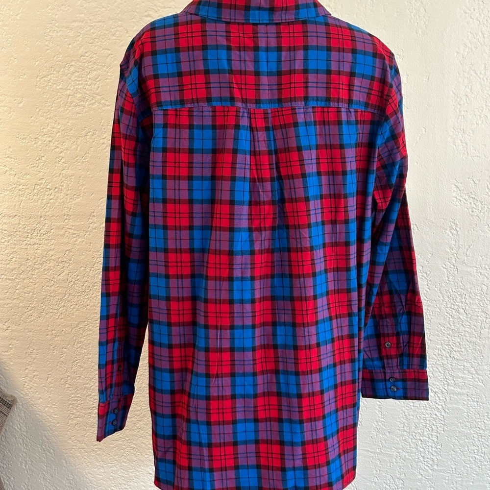 TALBOTS 2X Soft Button Down 100% Cotton pleated Shirt NWT - Picture 5 of 10